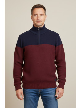 JERSEY CREMALLERA AZUL/GRANA