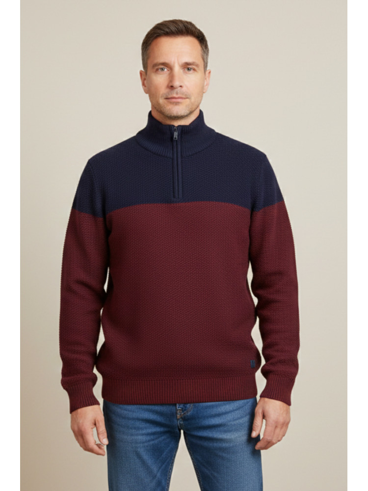 JERSEY CREMALLERA AZUL/GRANA