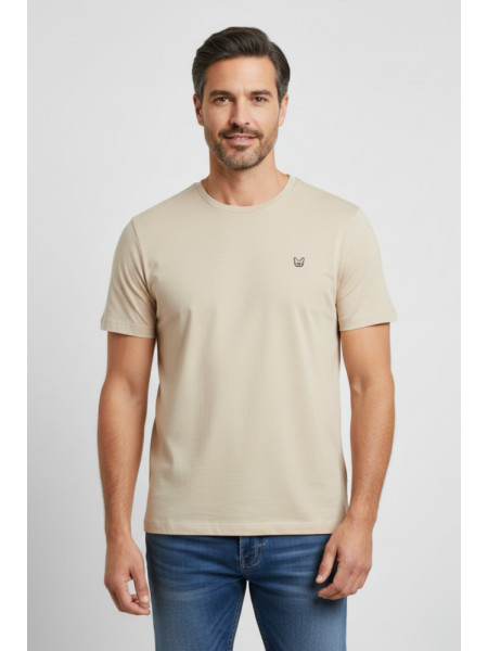 CAMISETA LOGO DOG BEIGE