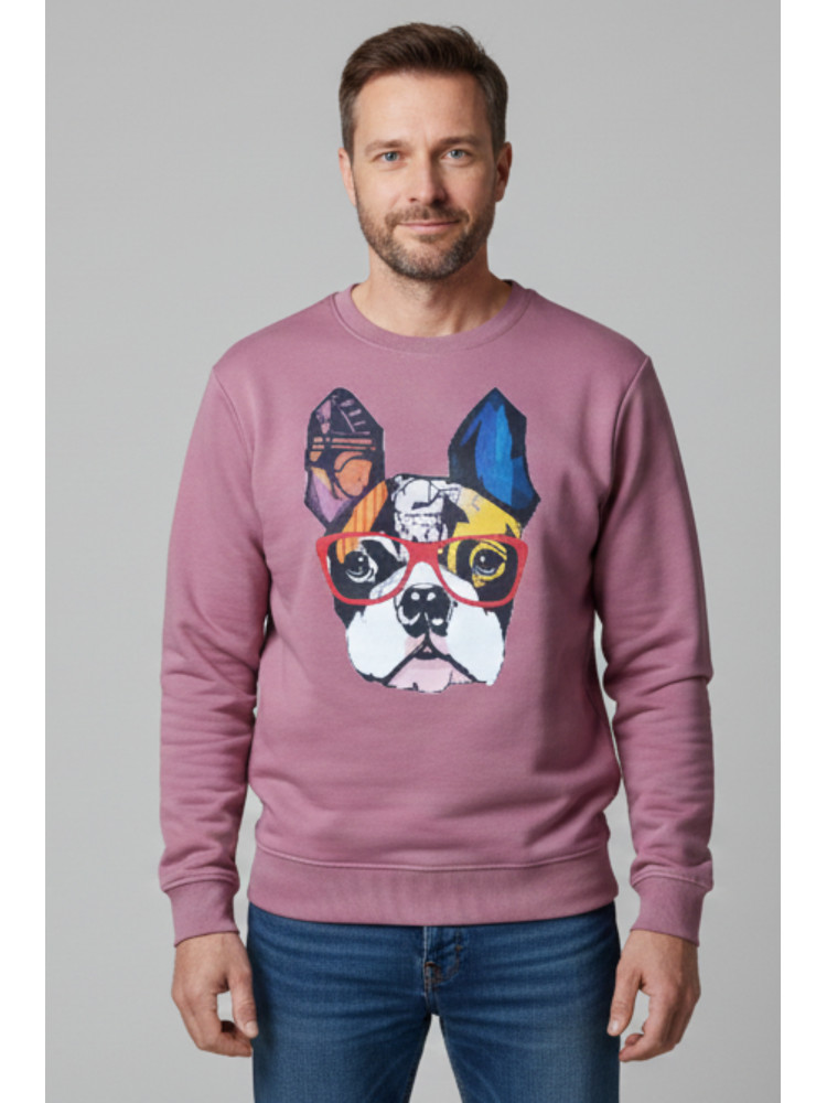 SUDADERA BULLDOG ROSA