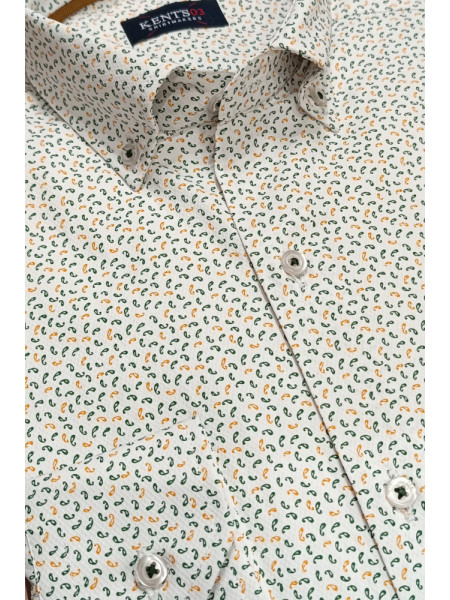 CAMISA KENT´S DIBUJO VERDE-MOSTAZA