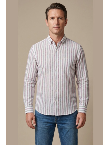 CAMISA RAYAS AZULGRANA KENTS