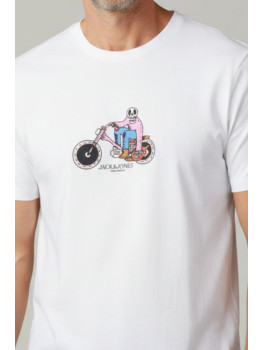 CAMISETA MOTO SKULL BLANCA 2