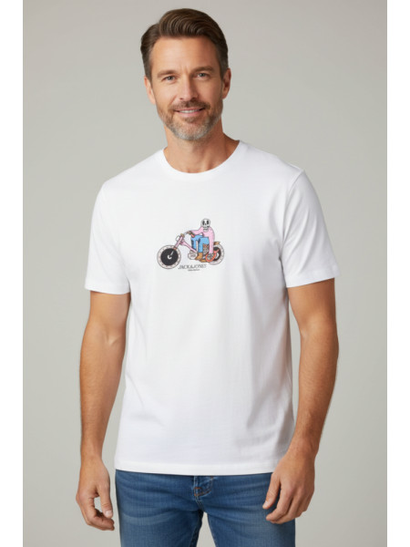 CAMISETA MOTO SKULL BLANCA