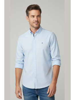 CAMISA CELESTE 100 RAYAS YS