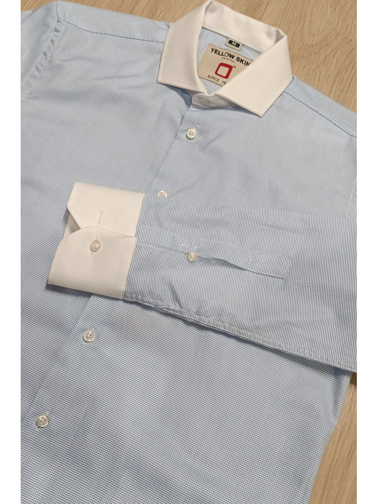 CAMISA CUELLO Y PUÑO BLANCO