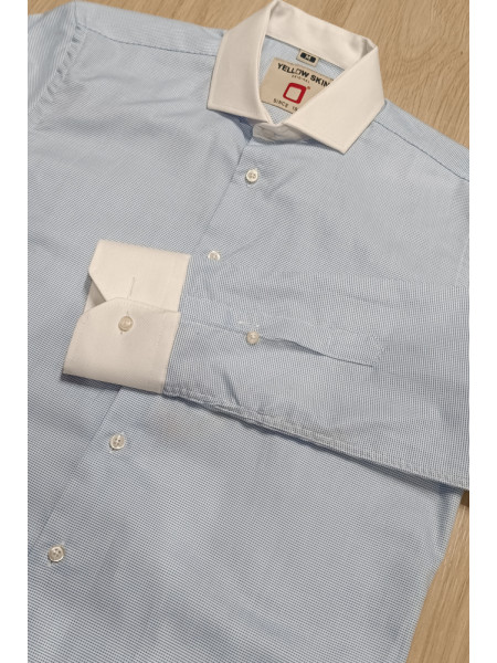 CAMISA CUELLO Y PUÑO BLANCO