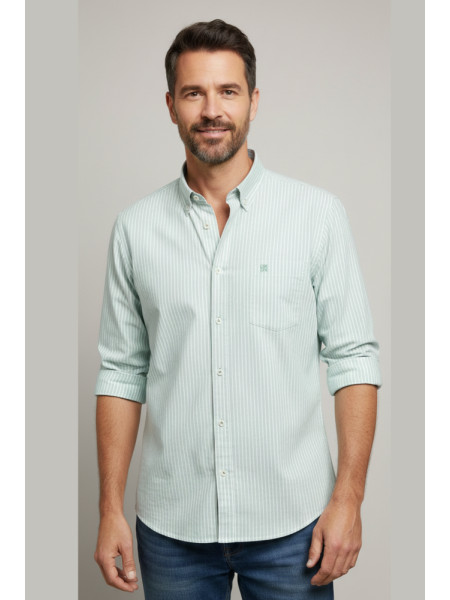 CAMISA RAYAS VERDE AGUA