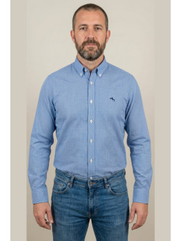 CAMISA FALSO LISO AZUL 2 GALGOS