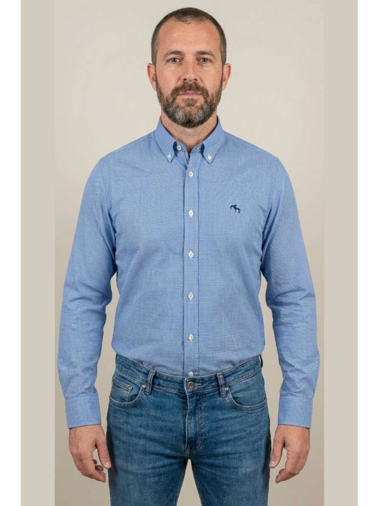 CAMISA FALSO LISO AZUL 2 GALGOS