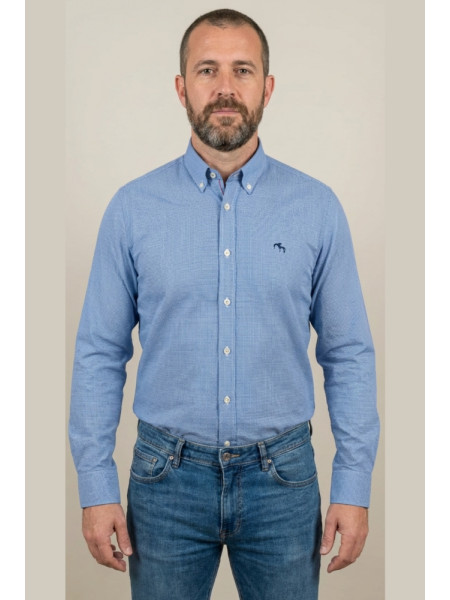 CAMISA FALSO LISO AZUL 2 GALGOS