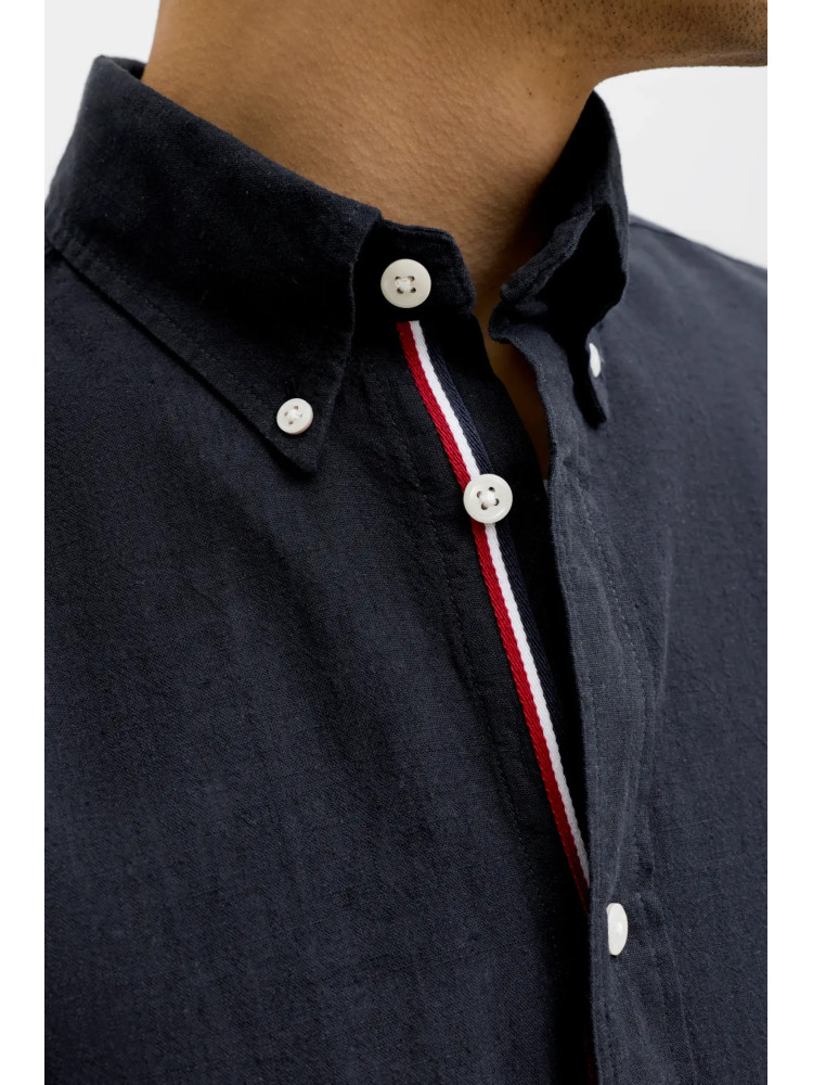 CAMISA LINO AZUL MARINO