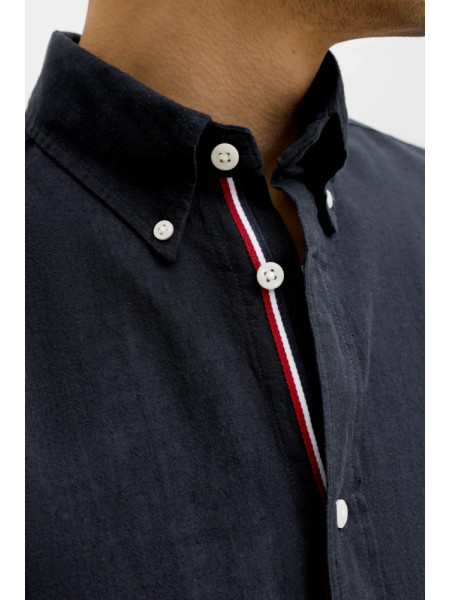 CAMISA LINO AZUL MARINO