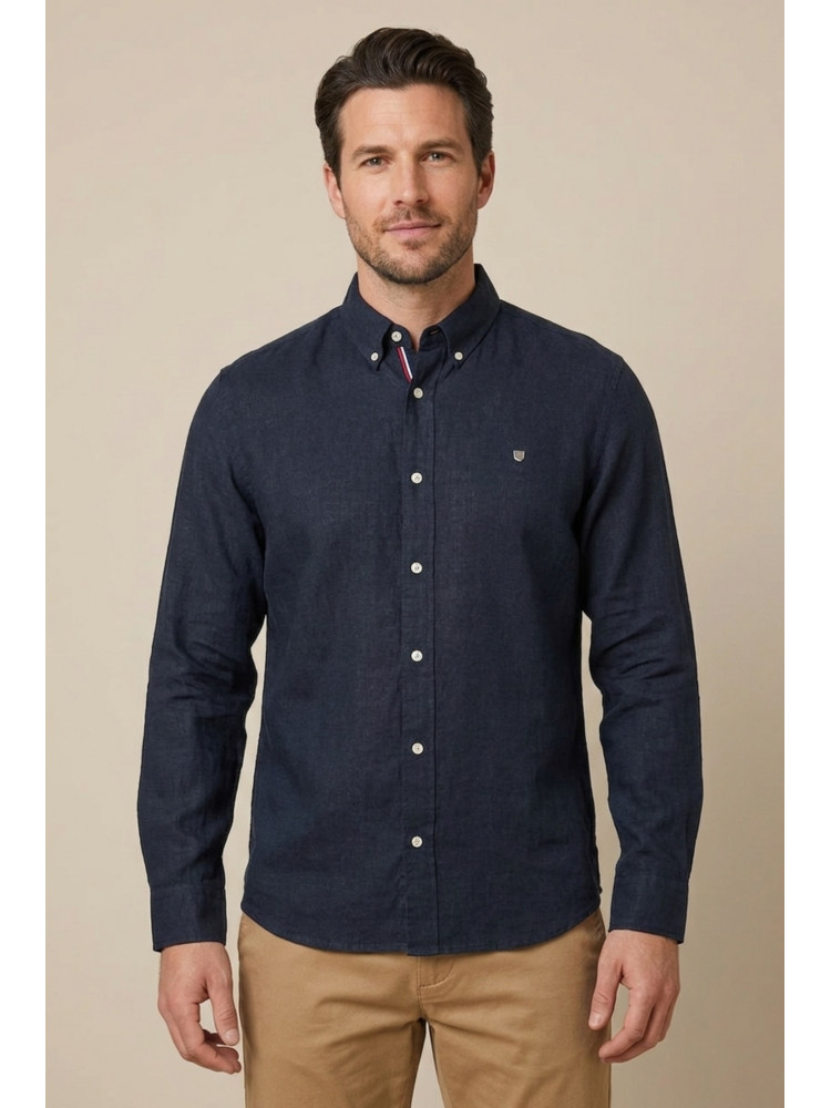 CAMISA LINO AZUL MARINO