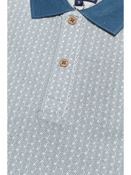 POLO GEOMETRICO AZUL